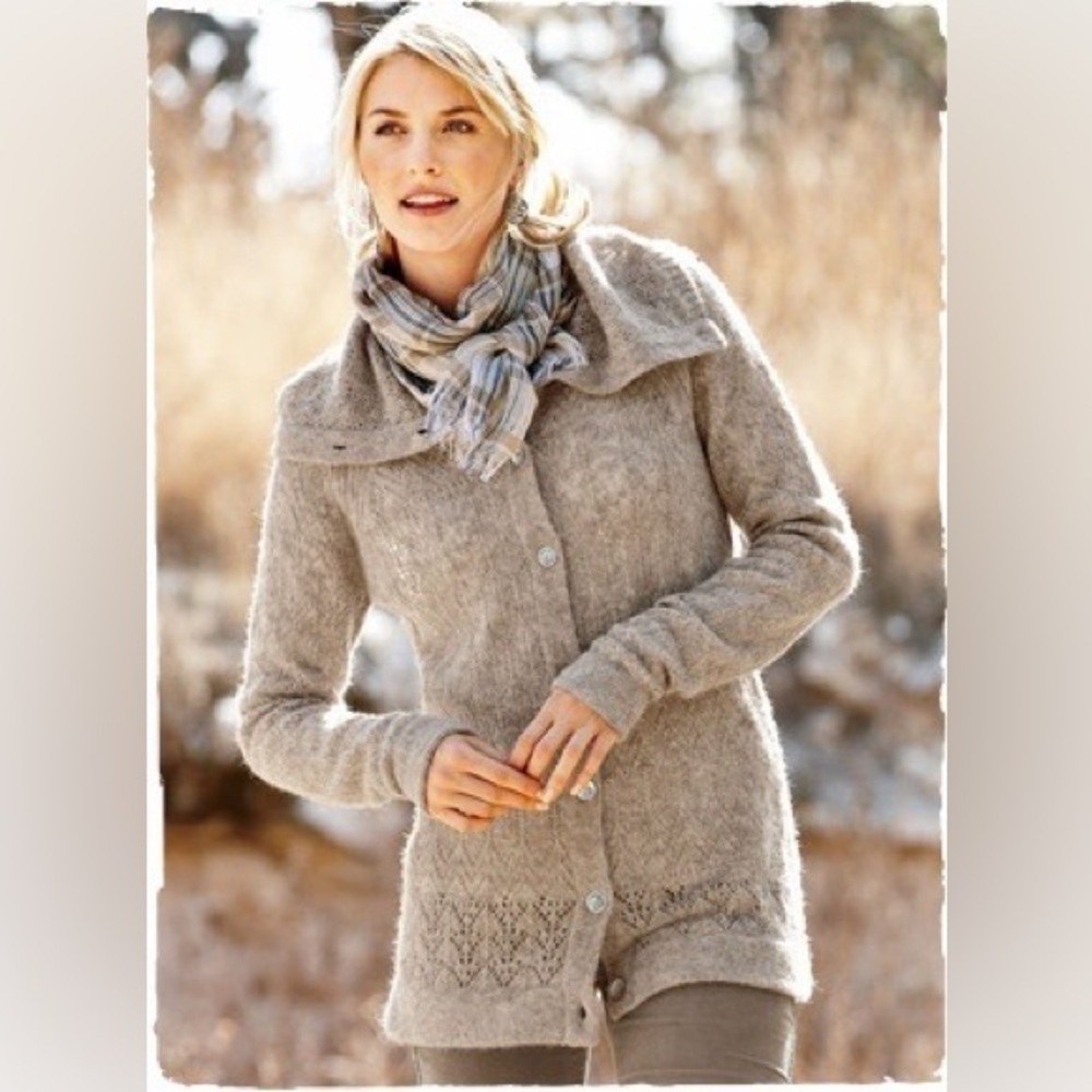 Peruvian Connection Baby Alpaca Campfield Knit Cardigan XS